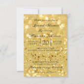 Bridal Dusche Einladung Blumengold Glitzer Green (Rückseite)