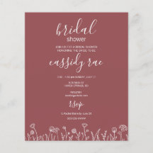 Bridal Dusche Einladung Budget Boho Blume Flyer