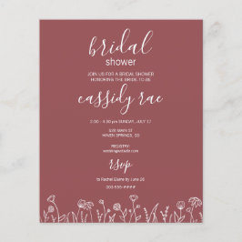 Bridal Dusche Einladung Budget Boho Blume Flyer
