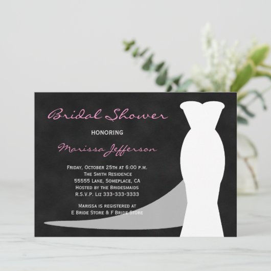 Bridal Dusche Einladung Chalkboard (Stehend Vorderseite)