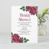 Bridal Dusche Einladung Dahlien. Burgund lädt (Stehend Vorderseite)