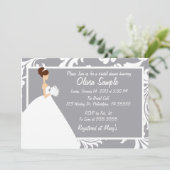 Bridal Dusche Einladung Floral (Stehend Vorderseite)