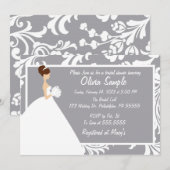 Bridal Dusche Einladung Floral (Vorne/Hinten)