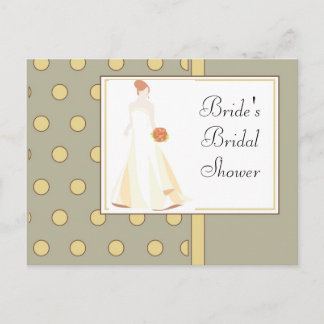 Bridal Dusche Einladung Gelbe Polka Dot