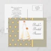 Bridal Dusche Einladung Gelbe Polka Dot (Vorne/Hinten)