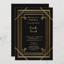 Bridal Dusche Einladung, großartig Gatsby Gold sch