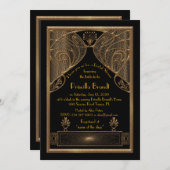 Bridal Dusche Einladung, großartig Gatsby schwarze Einladung (Vorne/Hinten)