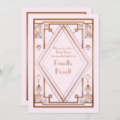 Bridal Dusche Einladung, großartiger Gatsby, goldf Einladung (Vorne/Hinten)