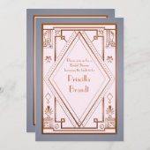 Bridal Dusche Einladung, großartiger Gatsby, goldf Einladung (Vorne/Hinten)