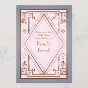 Bridal Dusche Einladung, großartiger Gatsby, goldf Einladung