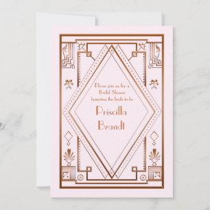 Bridal-Dusche Einladung, großartiger Gatsby, goldr Einladung