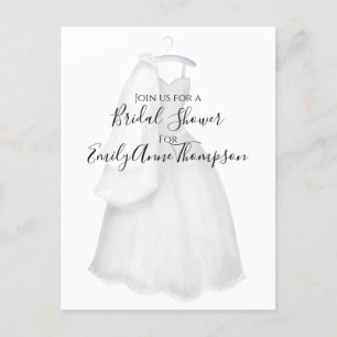 Bridal Dusche Einladung Hübsch schlicht Elegant Postkarte