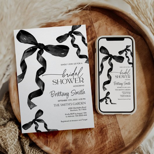 Bridal Dusche Einladung mit schwarzen Bögen