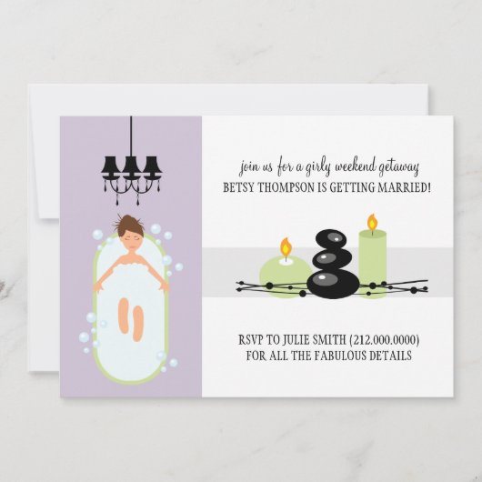 Bridal Dusche Einladung oder Wellness-Center Weeke (Vorderseite)