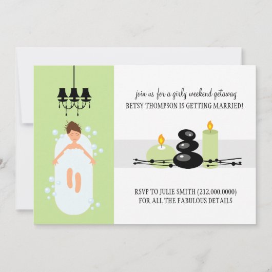 Bridal Dusche Einladung oder Wellness-Center Weeke (Vorderseite)