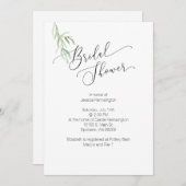 Bridal Dusche Einladung Olive Branch Wasserfarbe (Vorne/Hinten)