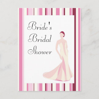 Bridal Dusche Einladung Pink gestreift