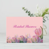 Bridal Dusche Einladung - PINK TULIPS (Stehend Vorderseite)