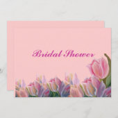 Bridal Dusche Einladung - PINK TULIPS (Vorne/Hinten)