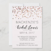Bridal Dusche Einladung - Rosa Rose Gold Confetti (Vorderseite)