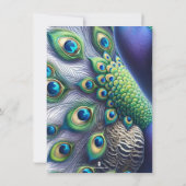 Bridal Dusche Einladung Wasserfarbenen Pfau (Rückseite)