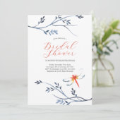 Bridal Dusche Einladungen Elegante Rote Libelle (Stehend Vorderseite)