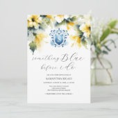 Bridal Dusche Einladungen etwas Blau (Stehend Vorderseite)