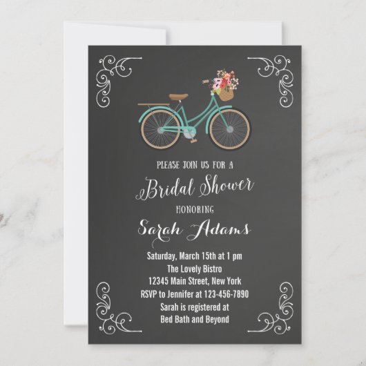 Bridal-Dusche mit Bikekabine Einladung (Vorderseite)