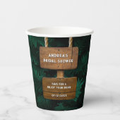 Bridal Duschgartenblätter & Holzdesign Pappbecher (Vorderseite)