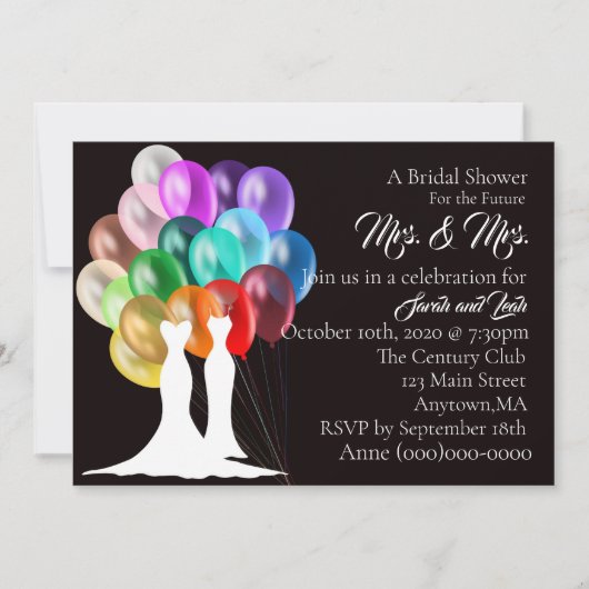 Bridal Duwer Einladung Frau & Frau (Vorderseite)