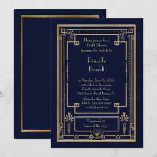Bridal Duwer Einladung, große Gatsby Goldmedaille Einladung