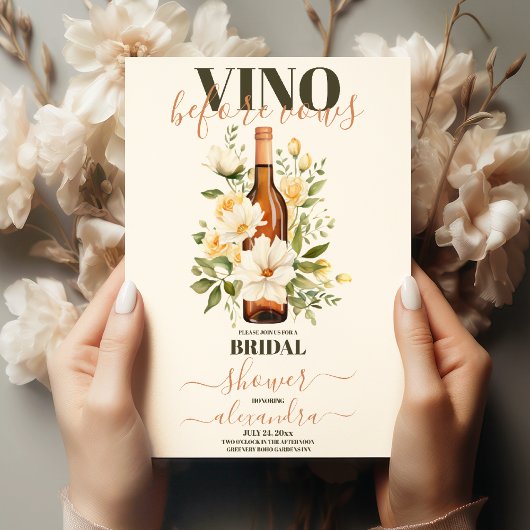 Bridal Duwer Einladung RoseGold Vino vor Vows
