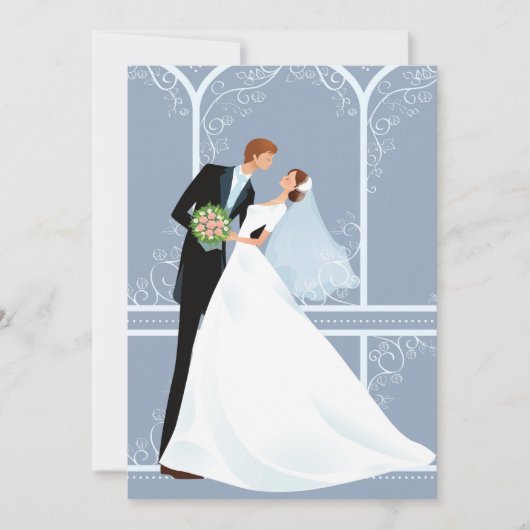 Bridal Embrace Slate Wedding Einladung (Vorderseite)