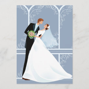 Bridal Embrace Slate Wedding Einladung