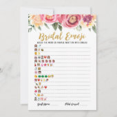 Bridal emoji game with Answers Brautparty Card Einladung (Vorderseite)