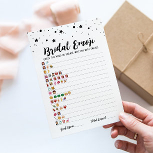 Bridal emoji game with Answers Brautparty Card Einladung