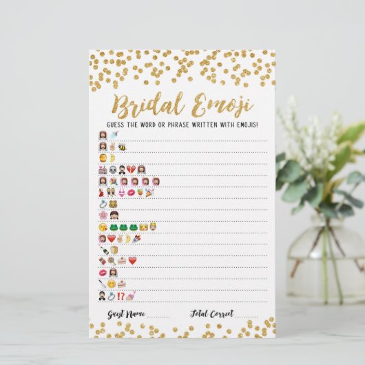 Bridal emoji game with Answers Brautparty game (Stehend Vorderseite)