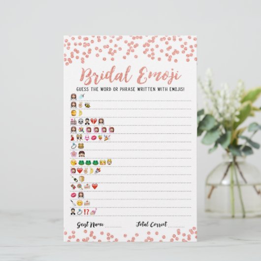 Bridal emoji game with Answers Brautparty game (Stehend Vorderseite)