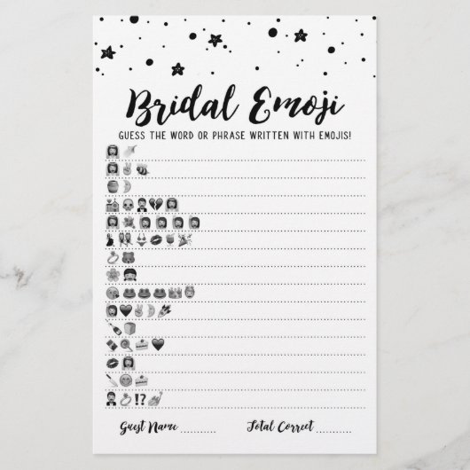 Bridal emoji game with Answers Brautparty game (Vorderseite)