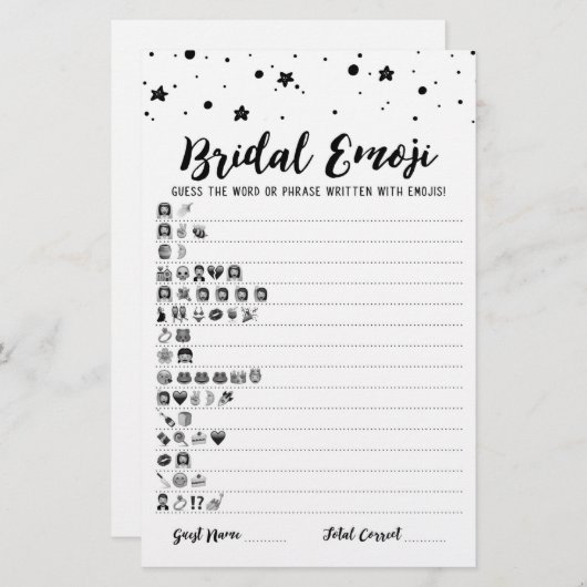Bridal emoji game with Answers Brautparty game (Vorne/Hinten)