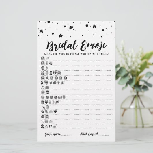 Bridal emoji game with Answers Brautparty game (Stehend Vorderseite)