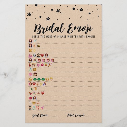Bridal emoji game with Answers Brautparty game (Vorderseite)