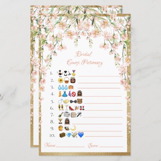 Bridal Emoji Pictionary African American (Vorne/Hinten)