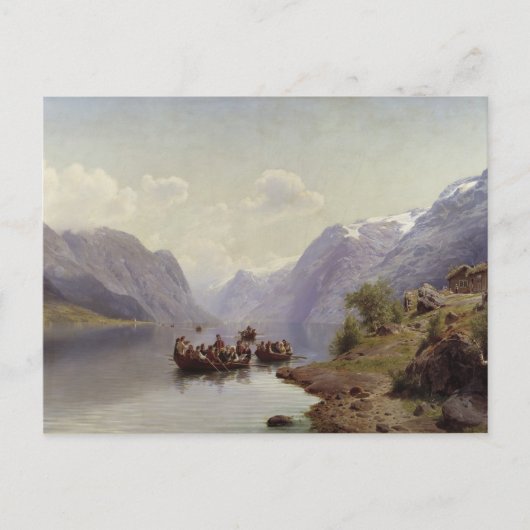 Bridal Escort on the Hardanger Fiord, 1865 Postkarte (Vorderseite)
