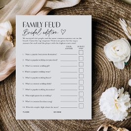 Bridal Feud Popular TV Game Show Trivia Card Einladung