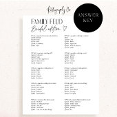 Bridal Feud Popular TV Game Show Trivia Card Einladung