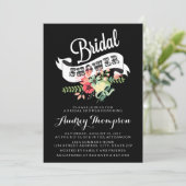 Bridal Floral Bouquet und Bannerdusche Einladung (Stehend Vorderseite)