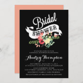 Bridal Floral Bouquet und Bannerdusche Einladung (Vorne/Hinten)