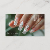 Bridal Floral Nail Art Maniküre Treue Visitenkarte (Vorderseite)