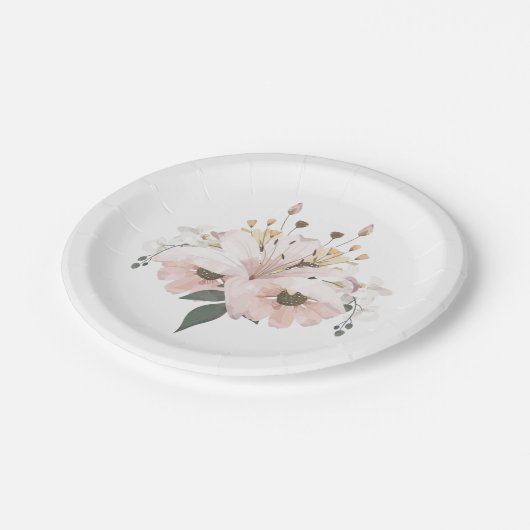 Bridal Floral Pappteller (Schrägansicht)